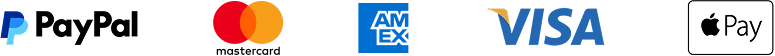 Moyens de paiement acceptés : PayPal, Mastercard, American Express, Visa, Apple Pay
